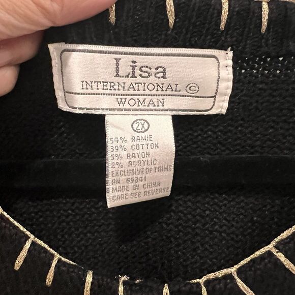 Lisa International Women’s Vintage Holiday Sweater Sz 2XL Patchwork Cottagecore - Picture 3 of 6